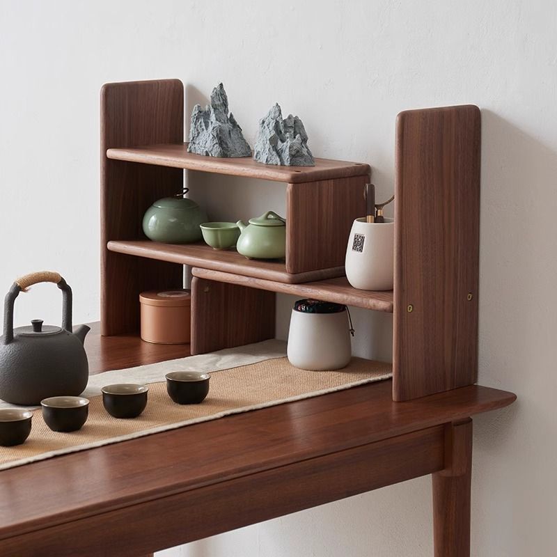 Coffee Tea Display - Siyah Ceviz Ağacı Depolama Rafı Kupa
