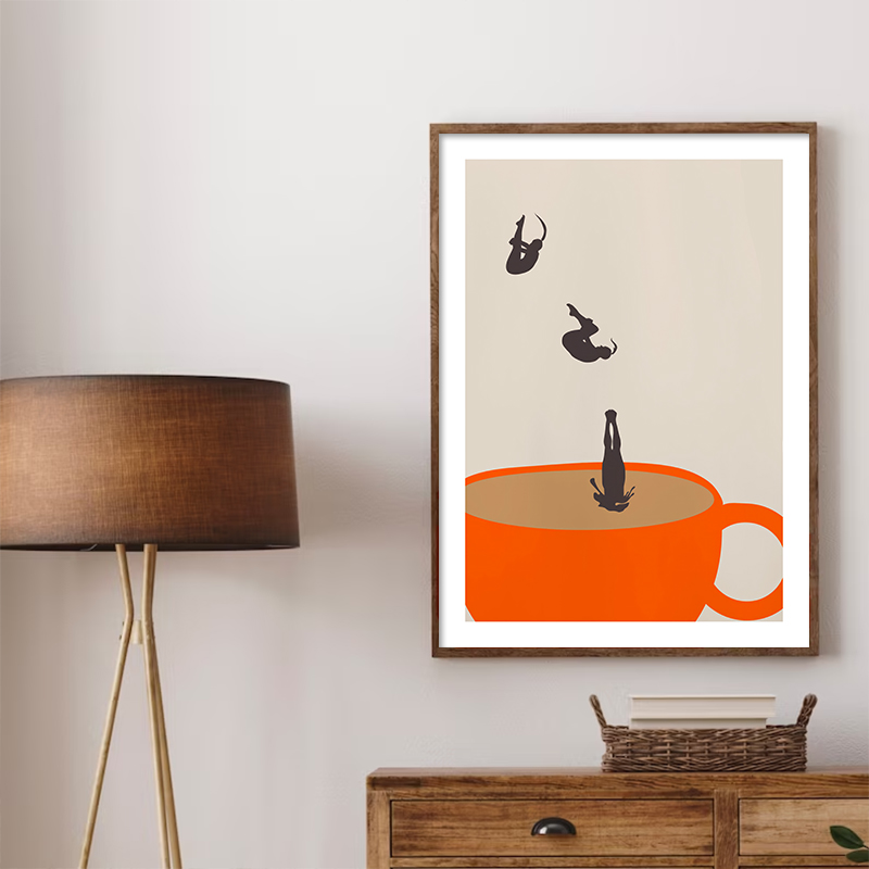 Coffee Tea Picture - Komik kız kahve çay bardağı meditasyon