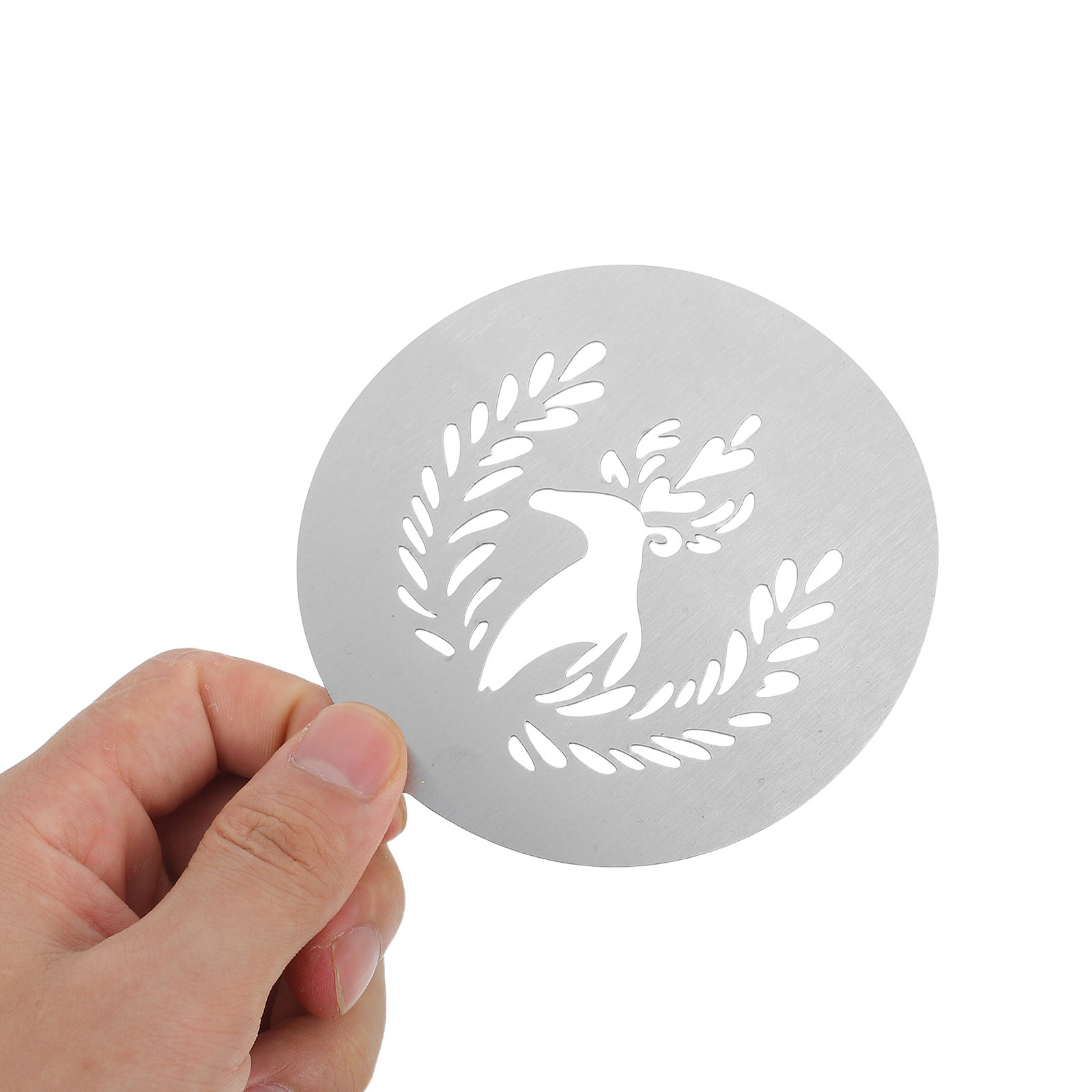 Coffee Stencil Art - 4 adet Premium Paslanmaz Çelik Kahve