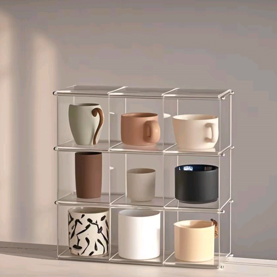 Coffee Tea Display - Akrilik sergileme rafı Bardak Depolama Rafı