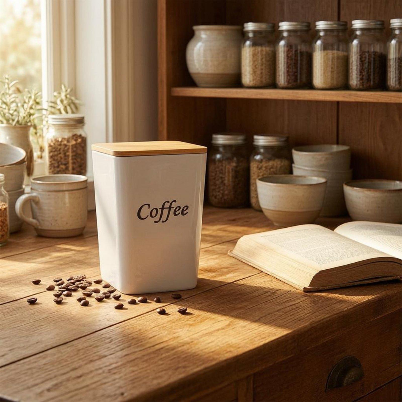 Coffee Tea Canister Set - Kahve, Çay ve Şeker için Bambu
