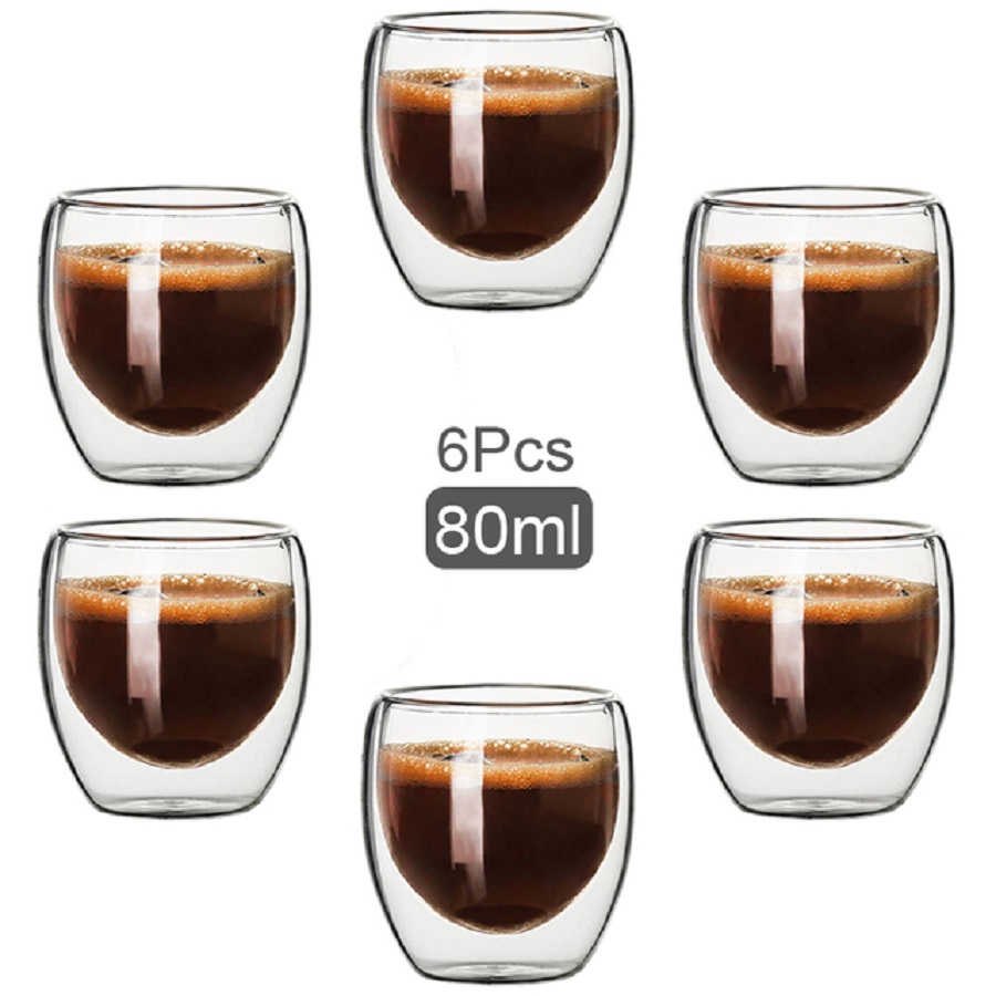 Double Wall Mug - Çift Duvarlı Cam Kahve Kupaları Cam