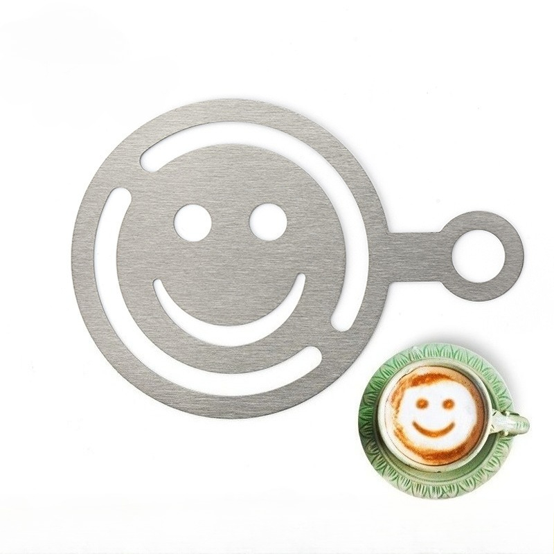 Coffee Stencil Art - Paslanmaz çelik latte art şablonu, ekmek