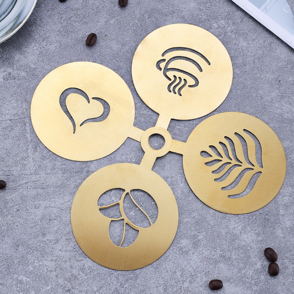 4 adet Paslanmaz Çelik Latte K - Coffee Stencil Art incelemesi ve fiyatı