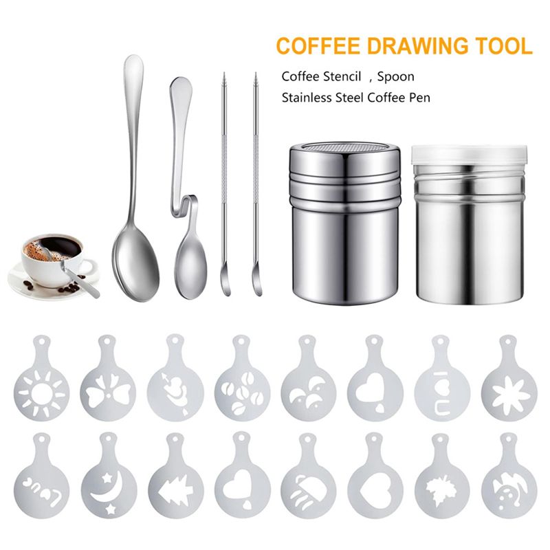 22 Parça Yeniden Kullanılabili - Coffee Stencil Art incelemesi ve fiyatı