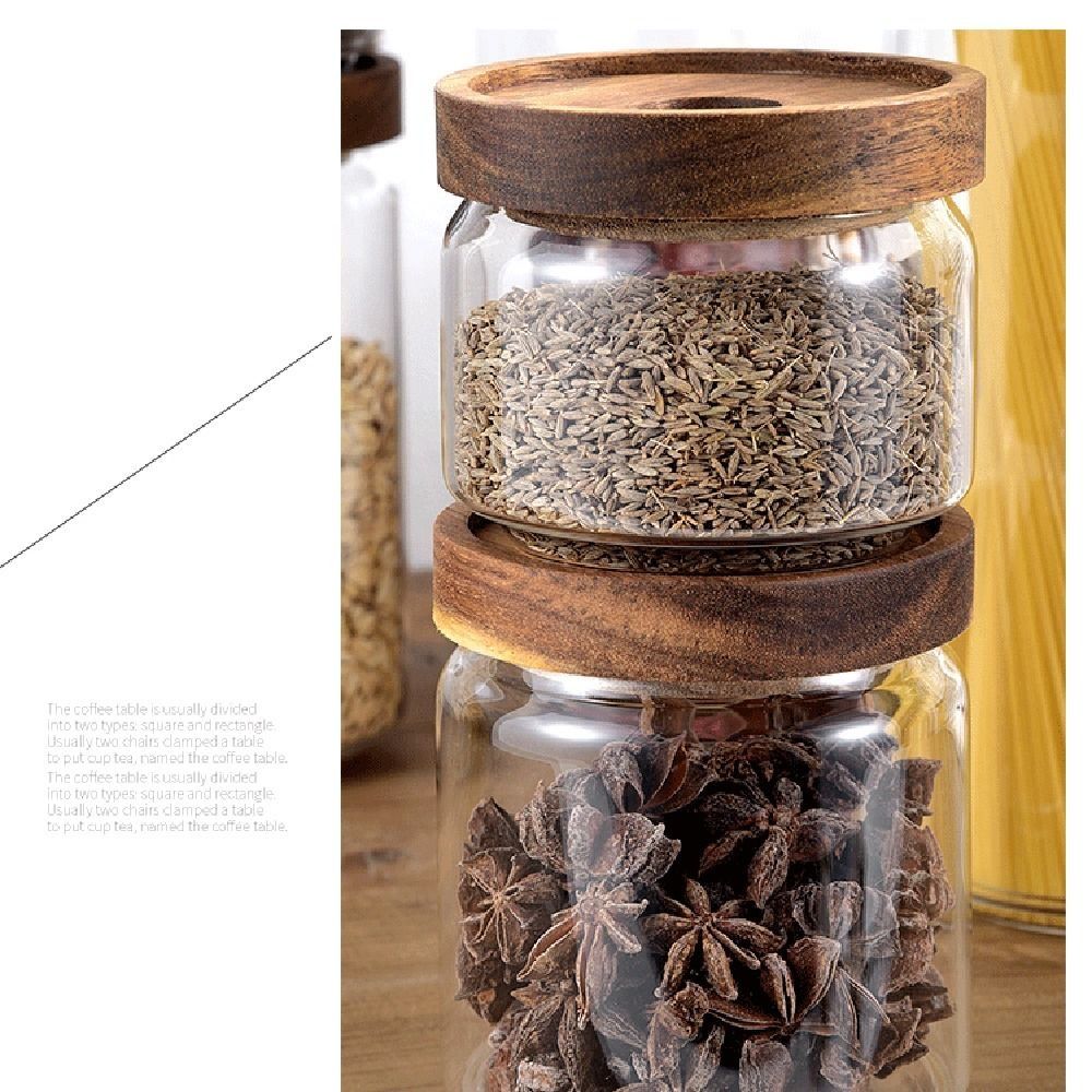 Çok Amaçlı Ahşap Kapaklı Cam G - Coffee Tea Canister Set incelemesi ve fiyatı