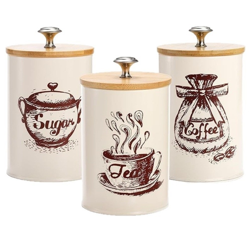 3 adet Metal Kahve Kutusu Seti - Coffee Tea Canister Set incelemesi ve fiyatı