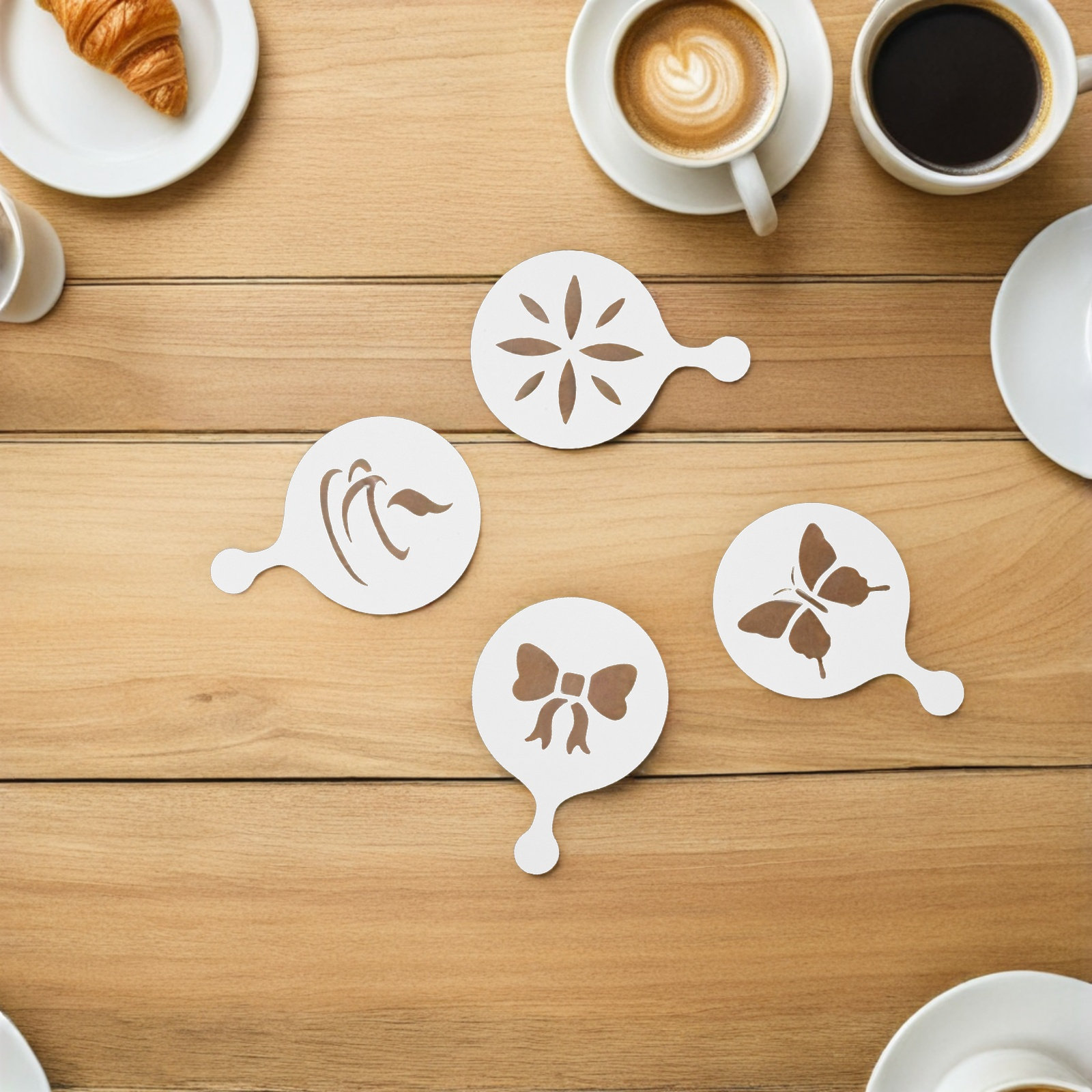 8 Adet Kahve Latte Sanatı Şabl - Coffee Stencil Art incelemesi ve fiyatı
