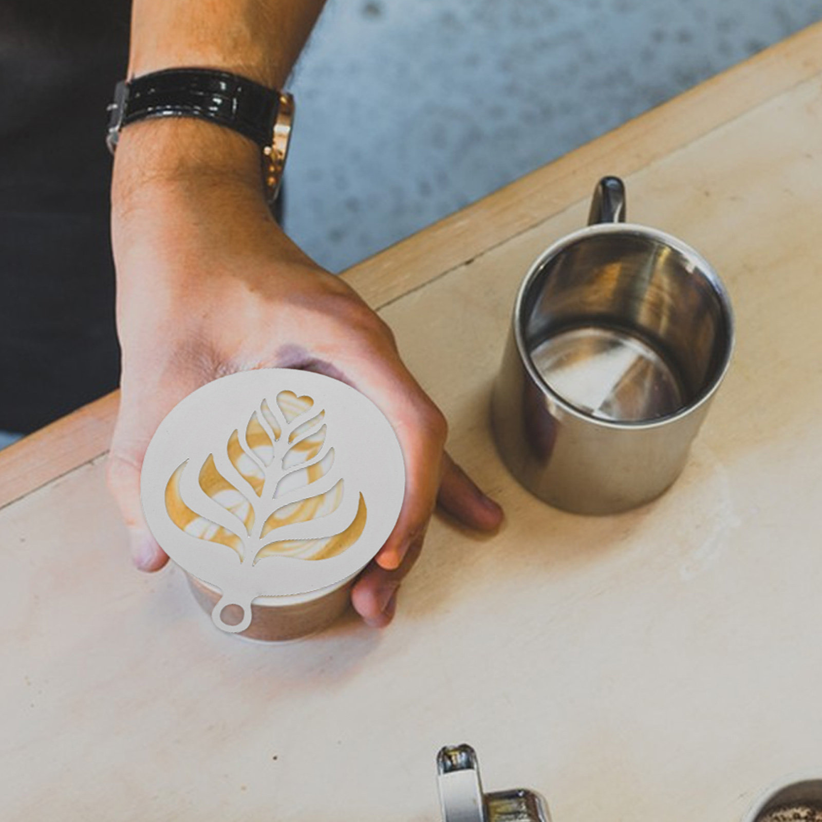 4 adet Premium Paslanmaz Çelik - Coffee Stencil Art incelemesi ve fiyatı