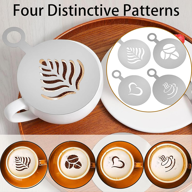 4 Parça Paslanmaz Çelik Kahve  - Coffee Stencil Art incelemesi ve fiyatı