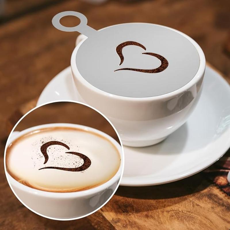 4 adet/takım paslanmaz çelik k - Coffee Stencil Art incelemesi ve fiyatı
