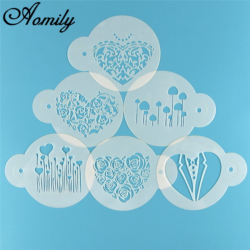 Aomily 6 adet/takım sevgililer - Coffee Stencil Art incelemesi ve fiyatı