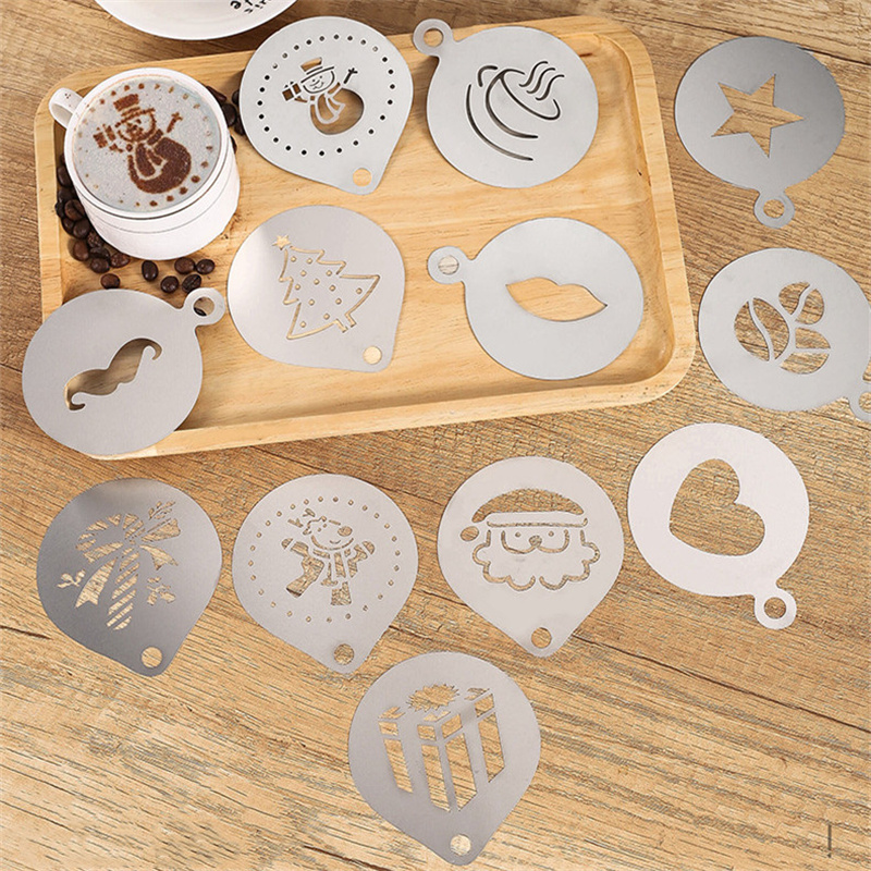 12 adet Paslanmaz Çelik Cafe K - Coffee Stencil Art incelemesi ve fiyatı