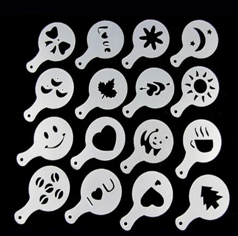 16 adet/takım Kahve Kalıp Latt - Coffee Stencil Art incelemesi ve fiyatı