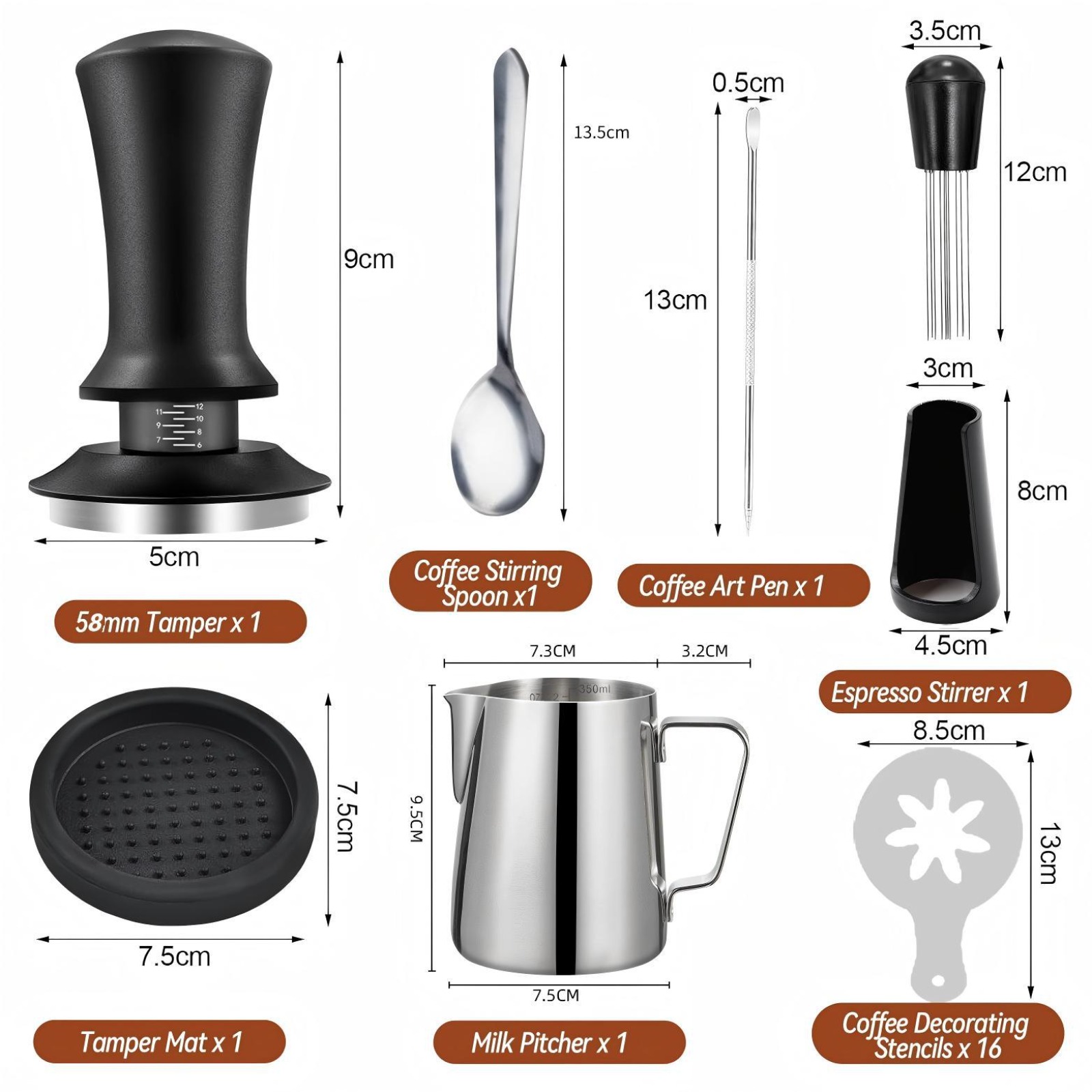 51mm Kahve Tamper Seti 22 Parç - Coffee Stencil Art incelemesi ve fiyatı