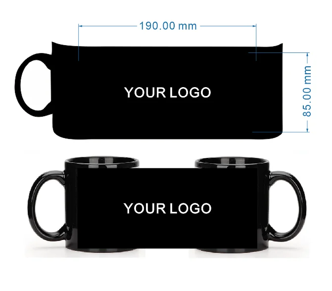 Siyah fincan DIY Logo seramik  - Coffee Tea Picture incelemesi ve fiyatı