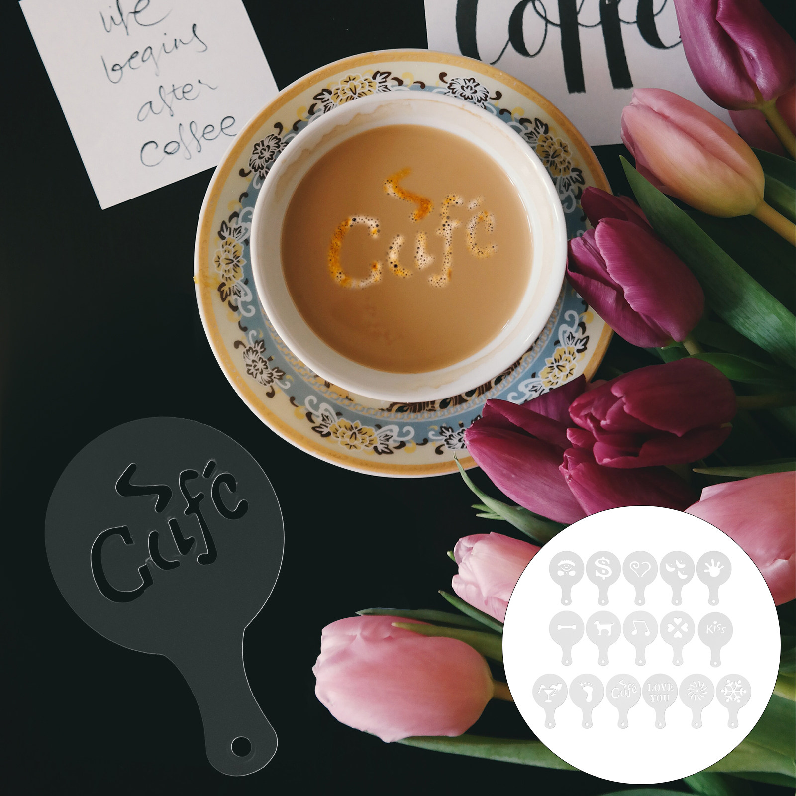 16 Adet Kahve Şablonu, Profesy - Coffee Stencil Art incelemesi ve fiyatı
