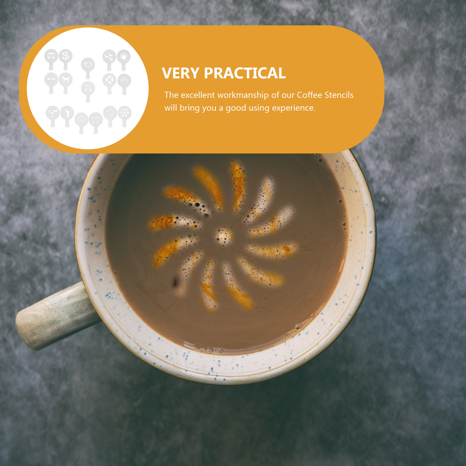 16 Adet Kahve Şablonu, Profesy - Coffee Stencil Art incelemesi ve fiyatı